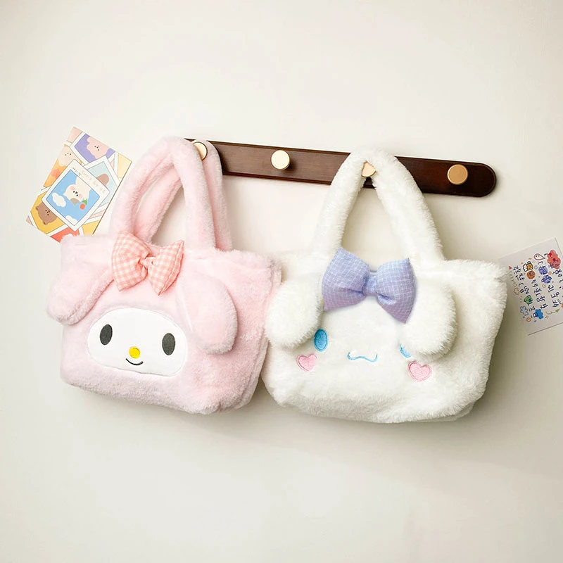 

Мультяшная Мелодия Cinnamoroll Kulomi сумка Sanrio Мультфильм Плюшевая сумка через плечо мягкая косметичка для девочек Кошелек для монет подарок на день рождения