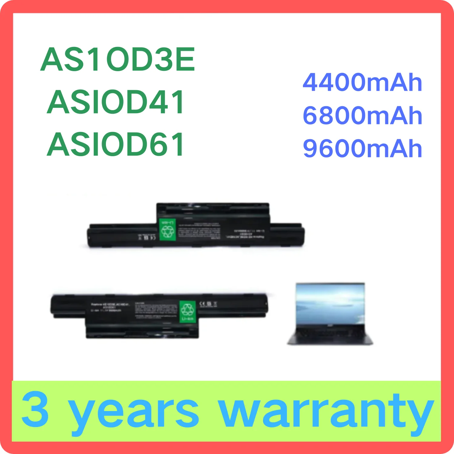 

New Laptop Battery for Acer Aspire V3 5741 5742 5750 5551G 5560G 5741G 5750G AS10D31 AS10D51 AS10D61 AS10D71 AS10D75 AS10D81