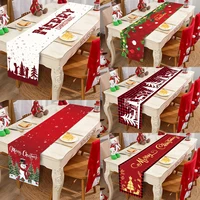 Christmas Table Runner Merry Christmas Decorations For Home 2024 Cristmas Table Flag Cover Navidad Noel Gift New year Tablecloth 1