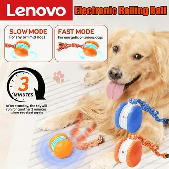 Lenovo Electric Rolling Ball Plastic Pet Toy, Rechargeable Cat and Dog Toy, Outdoor Pet Supplies with Leash Safe Materials 1