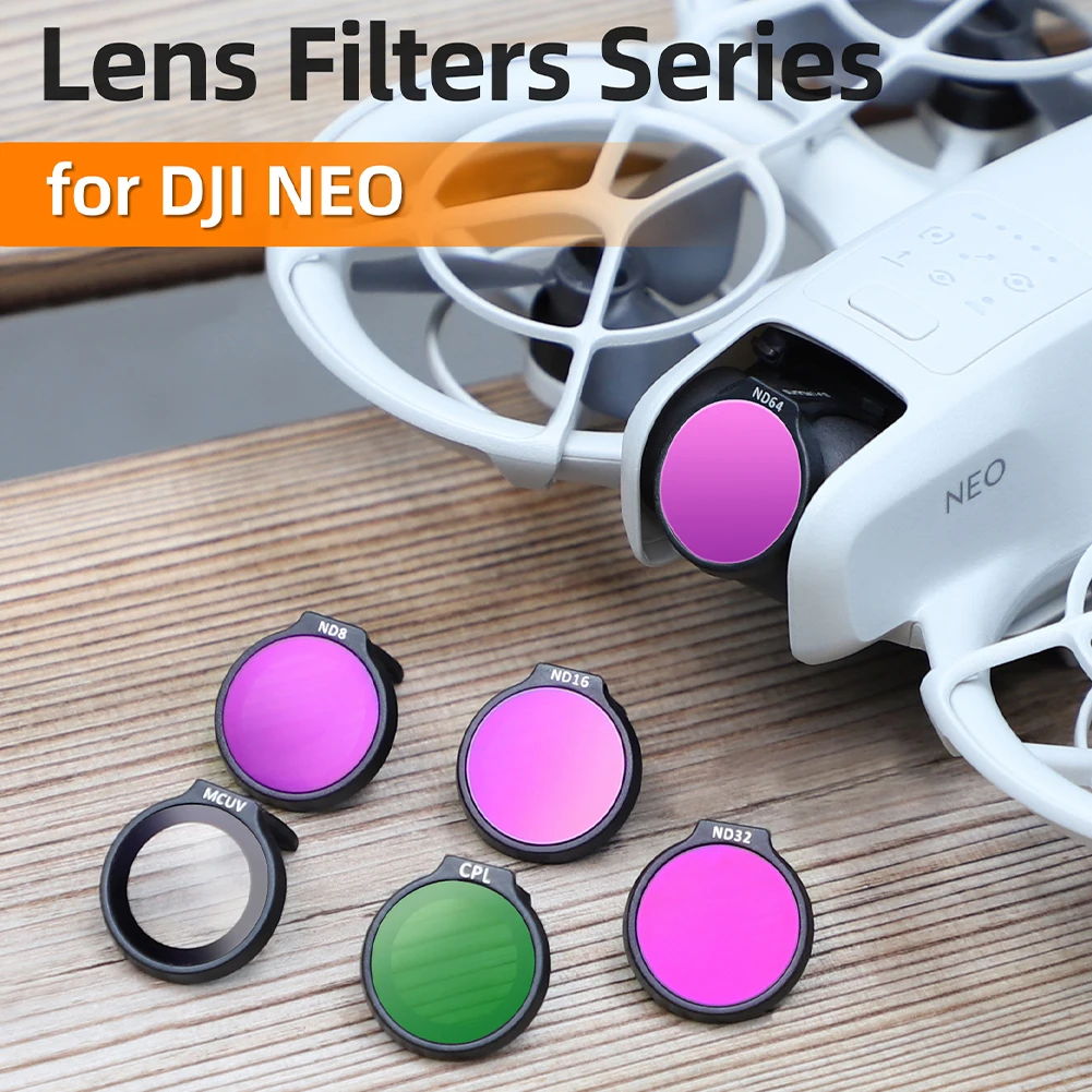 Lens Filter Kit ND8 ND16 ND32 ND64 Neutral Density Glass Filters Compatible For DJI Neo Drone Cameras Accessories