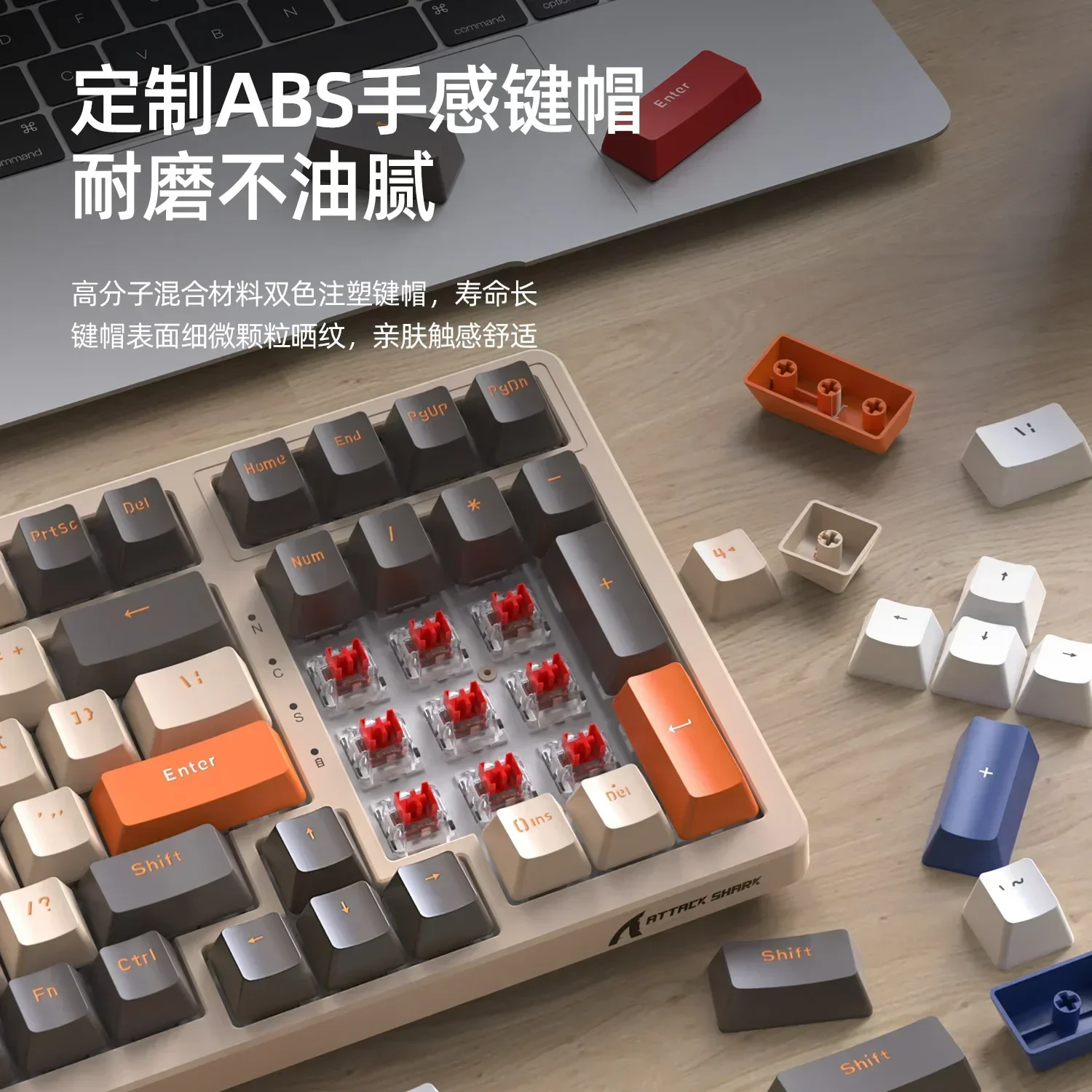 어택 샤크 K98 기계식 키보드, 게임용 키보드용 RGB 라이트 Hot-Swap100 키, 3 가지 모드, USB, 2.4G, 블루투스 무선 키보드