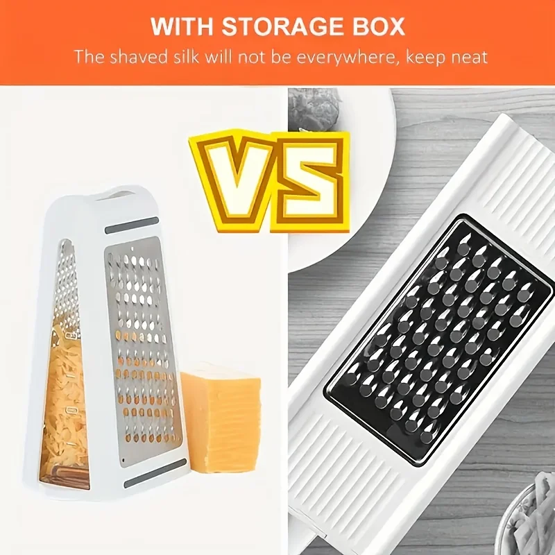 Cheese Box Grater & Handheld Cheese Grater Set Food Shredder 2-Sided Convenience Gadgets Grater Kitchen Gadgets Accessories