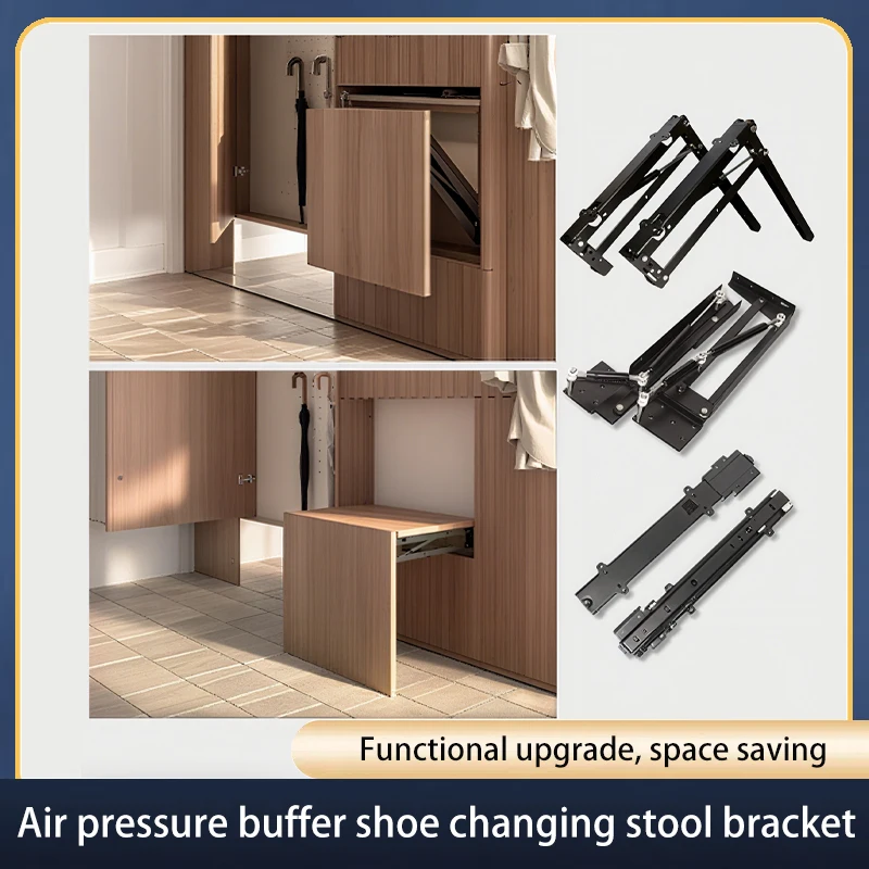 เก้าอี้พับแบบซ่อนรุ่นอัพเกรด อุปกรณ์เสริมเชื่อมต่อแบบกันกระแทก ประหยัดพื้นที่ สำหรับใช้ในบ้าน 1