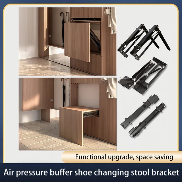 เก้าอี้พับแบบซ่อนรุ่นอัพเกรด อุปกรณ์เสริมเชื่อมต่อแบบกันกระแทก ประหยัดพื้นที่ สำหรับใช้ในบ้าน 1