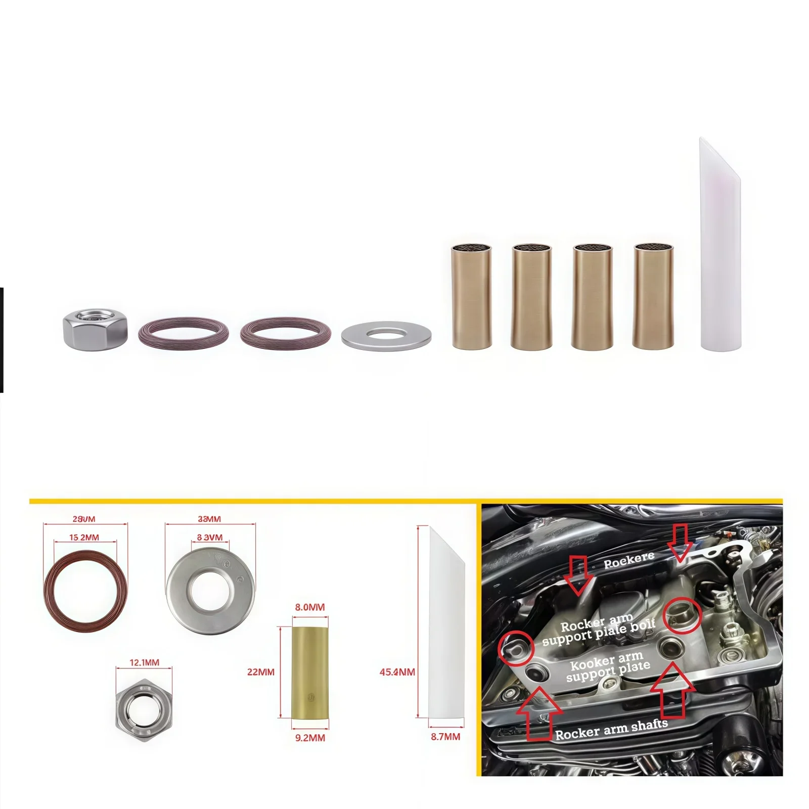 Rocker Locker Kit Arm Lockers End Shaft Assembly Ticking Noise Kit For Harley Davidson Twin Cam Engine Motorcycle