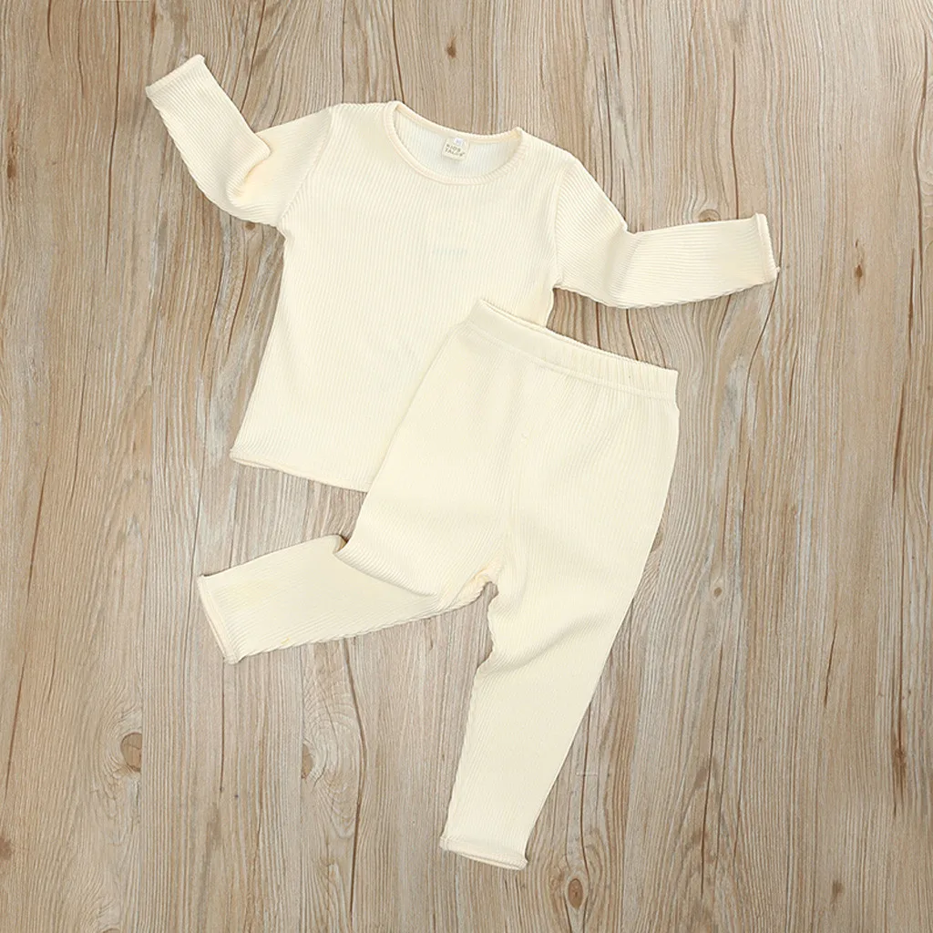 Children'S Clothing Girls Warm Loungewear Lingerie Sets Autumn And Winter Long Sleeve Tops + Trousers John Suits Baby Boys Cloth