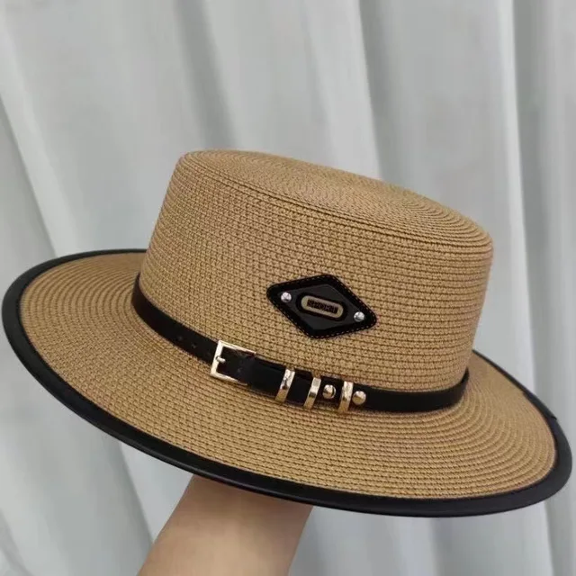 Summer Hats for Women Wide Brim Casual Beach Sun Hat Women Summer Straw Hat Sunscreen Block UV Protection Panama Bow Cap 1