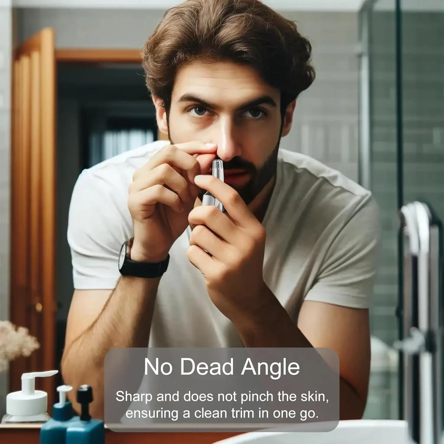 남성용 코털 트리머 1/2개, 스테인리스 스틸 수동 면도기, 코털 제거기, 세척 가능, 휴대용 코털 트리머