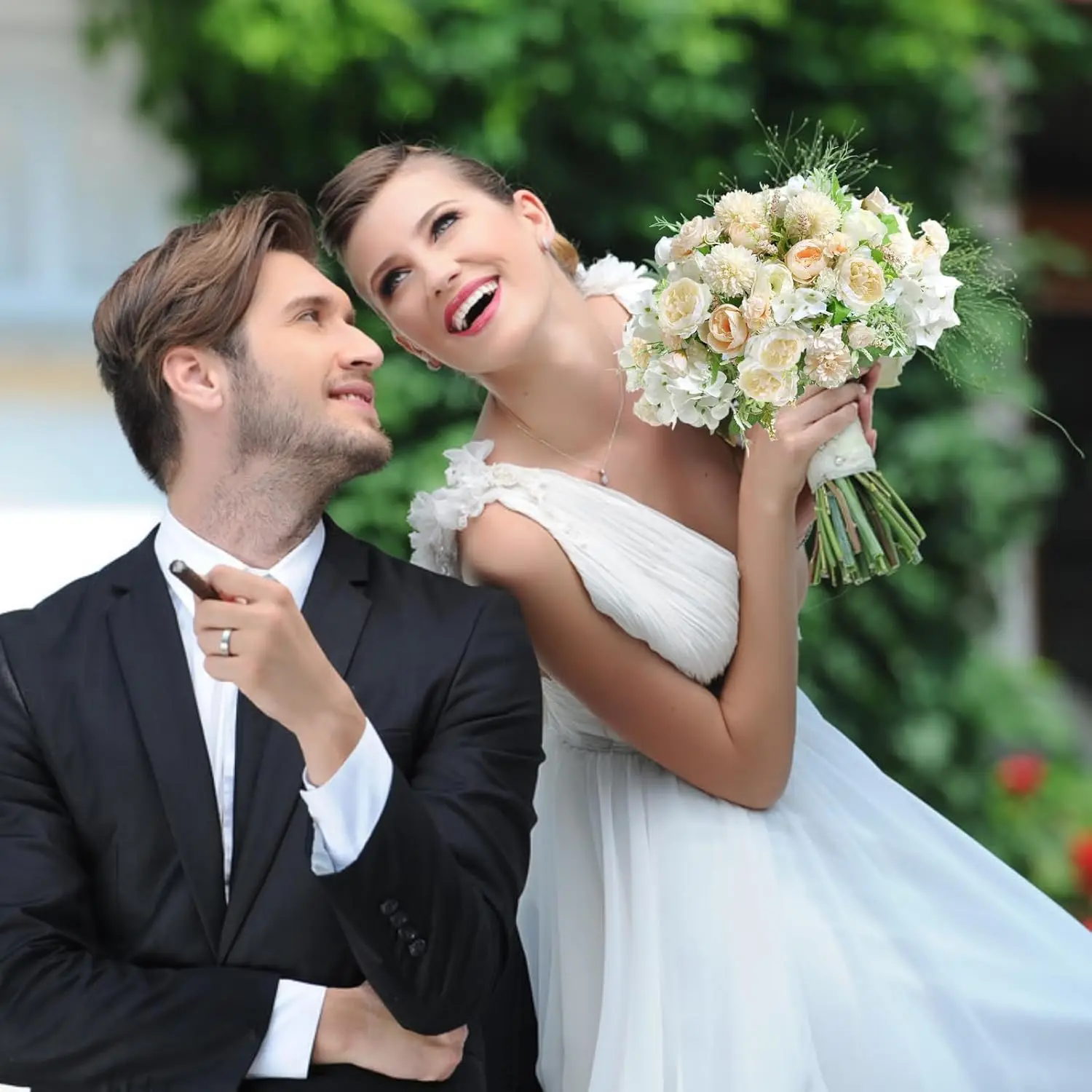 Simulierte Chrysanthemen- und Pfingstrosenblumen, Haus- und Outdoor-Gartendekoration, Valentinstag, Hochzeitsaison, Muttertag – Detail 5