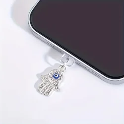 Rhinestone Devil Eye Pendant Dust Plug - Stylish Accessory (A for Type - C)