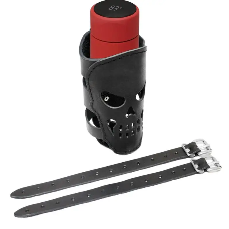 Skull Shape PU Leather Motorcycle Drink Holder