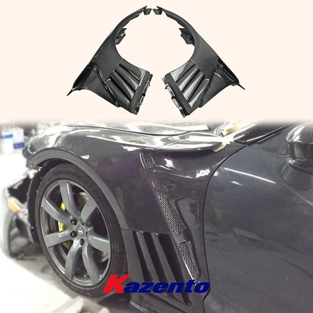 닛산 GTR R35 EPA 프론트 펜더 (루버 핀 포함, 6개 핀, 사이드 마커용 F51 Fuga) 카본 파이버