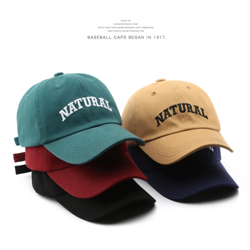 

SLECKTON Cotton Baseball Cap for Women and Men "NATURAL" Embroidered Hat Casual Snapback Hats Summer Sun Caps Unisex Gorras