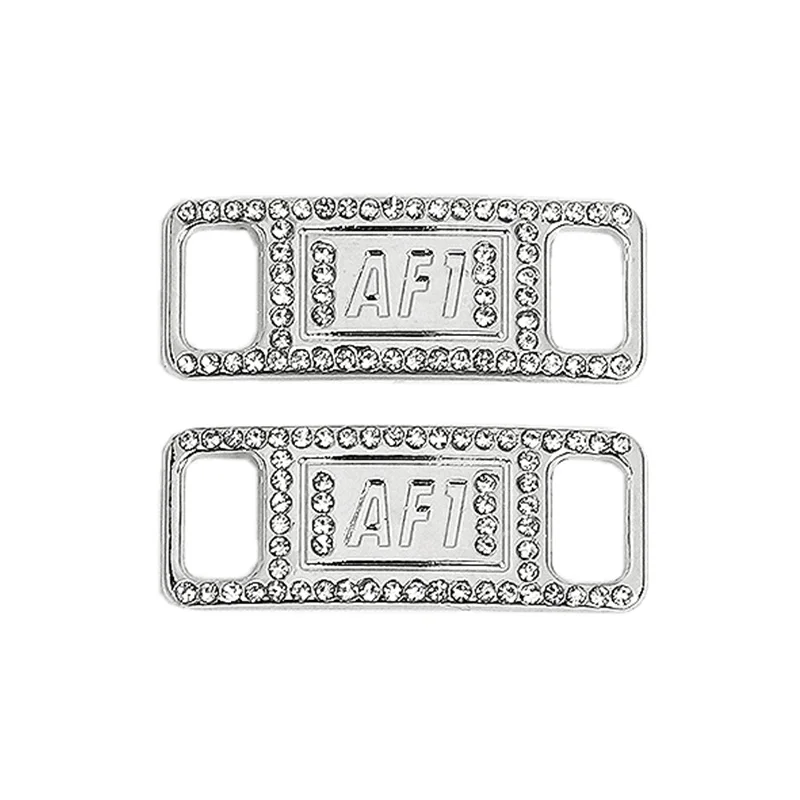 Shoe Charms 1Pair AF1 Diamond Fashion Laces Buckle Quality Metal Shoelaces Decorations Chapa Air Force 1 Shoes Accessories