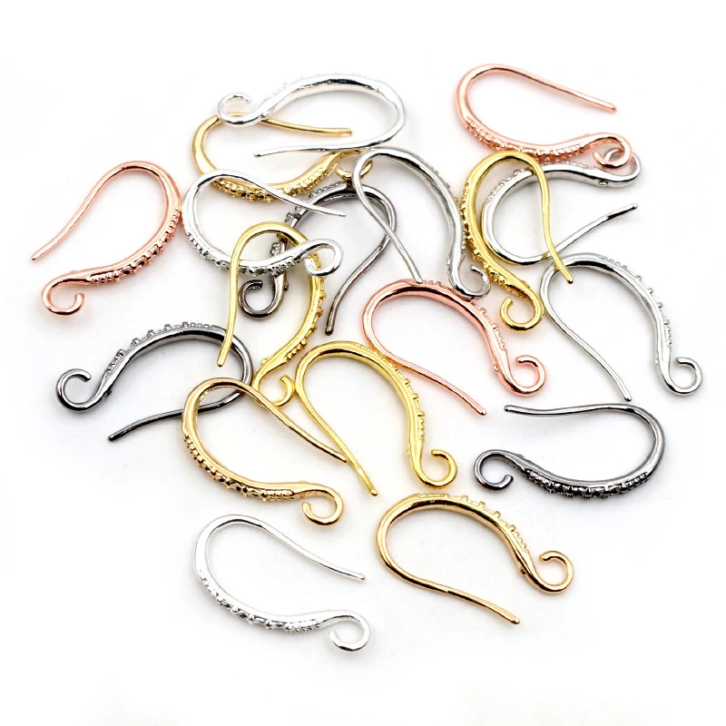 20pcs 19x10mm 로듐 실버 골드 도금 귀걸이 결과 귀걸이 걸쇠 후크 피팅 DIY 쥬얼리 액세서리 Earwire 만들기