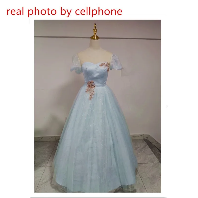 Classic Blue Vestido De Debutante New Sequin Tulle Ball Gown Sweet Scoop-neck Floor-length Elegant Quinceanera Dresses