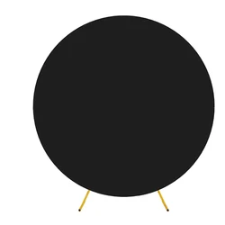 Elegant Round Backdrop Cover for Events - Versatile Elastic Photo Background Decor (Without Stand) (Black)