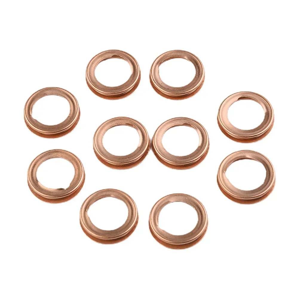10pcs Copper Metal Oil Drain Plug Crush Washer Gasket Oil Pan Gaskets 11026-JA00A For Nissan For Infiniti Auto Parts
