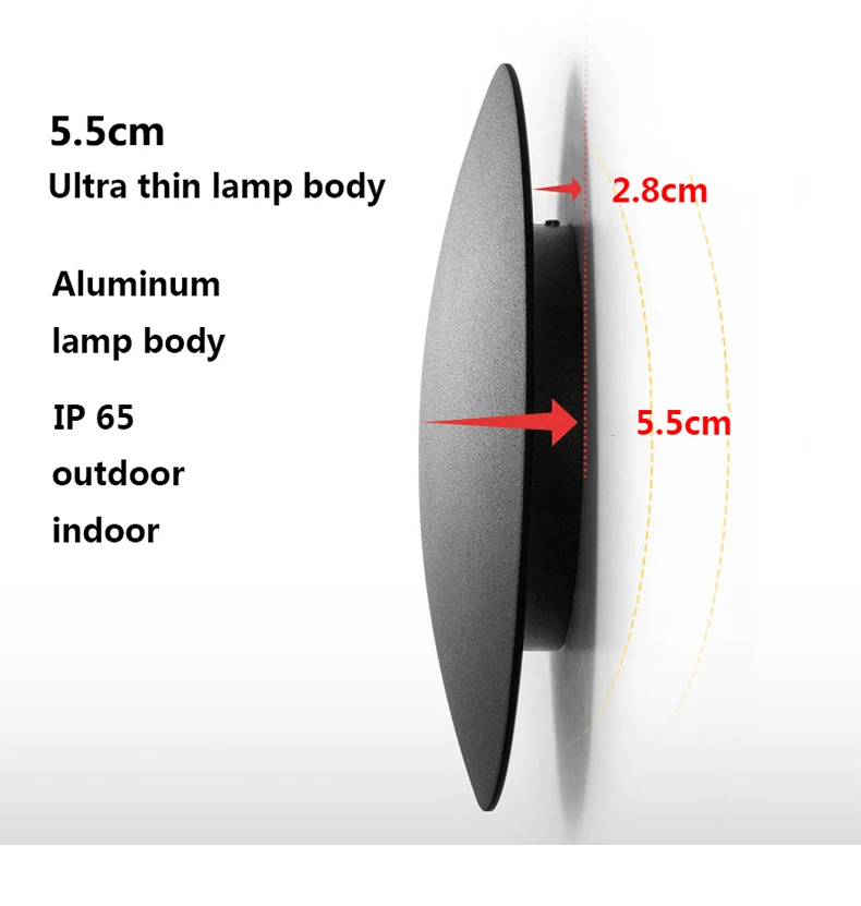 Aluminum Waterproof Wall Lamp Side View