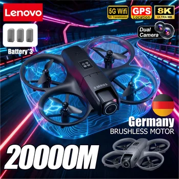 Drone GPS Lenovo D16 con Doppia Fotocamera 8K HD Professionale, Posizionamento Ottico, Evitamento Ostacoli e Motore Brushless