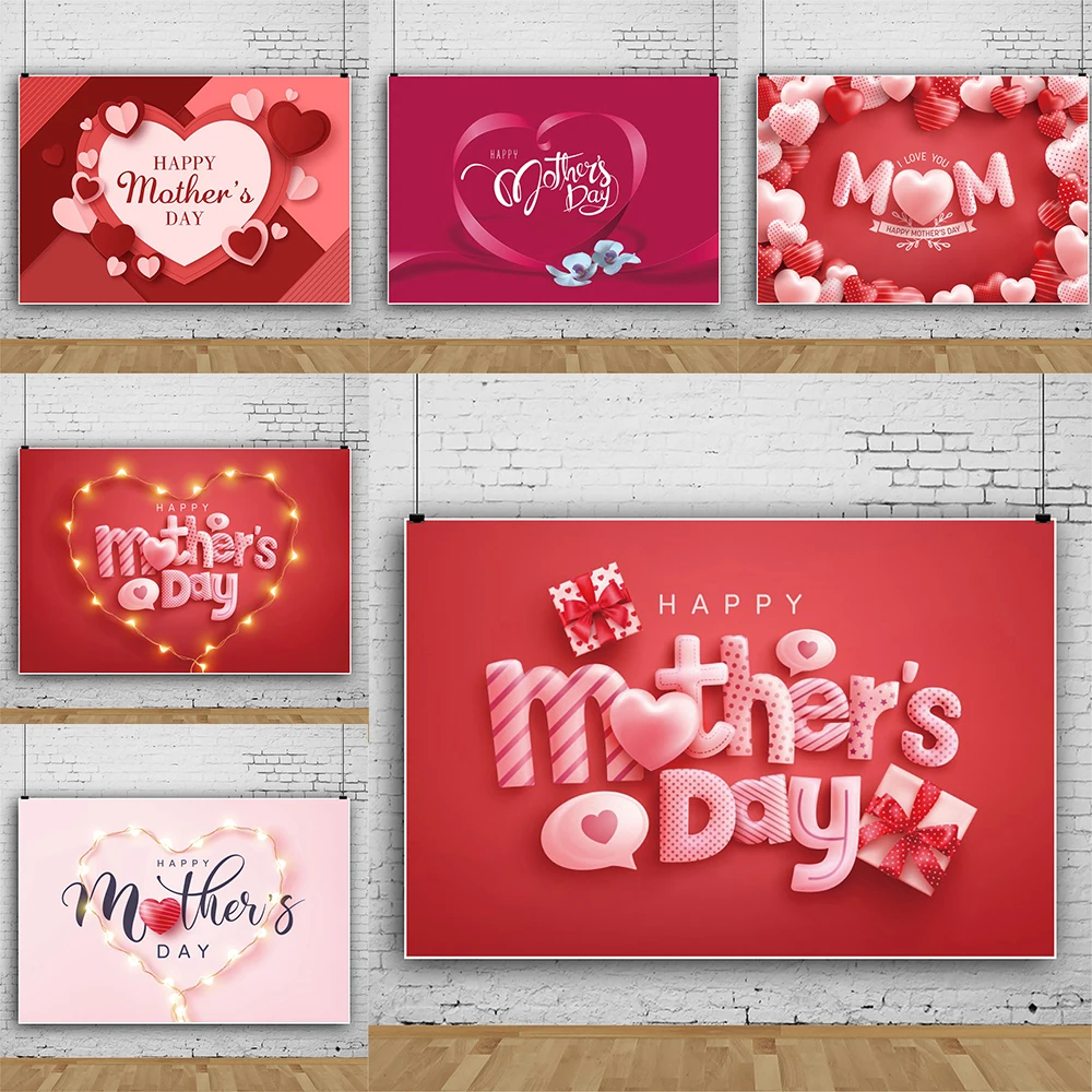 

Mother's Day 3D Character Love Background Cloth Celebrating Mother's Day Party Decoration Banner Photography Background Props