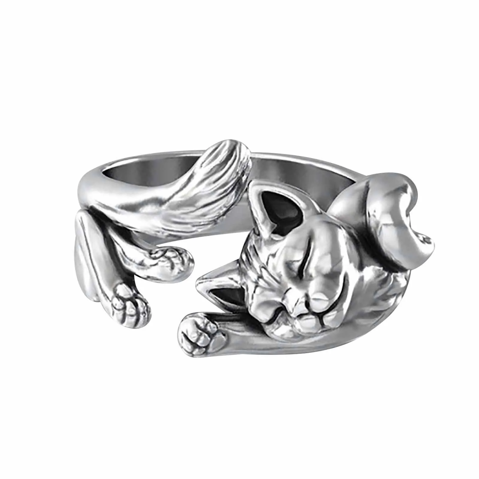 Little Cat Open Ring Lazy Cat Ring Fashion Women's Jewelry   Exquisite Copper Plated Cat Ring, Fashion Ladies Jewelry Ring 반지