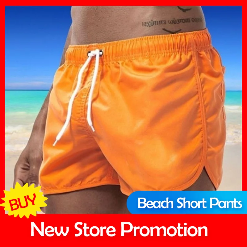 2023 Summer Men's Beach Shorts Casual Shorts Candy colored Short Pants