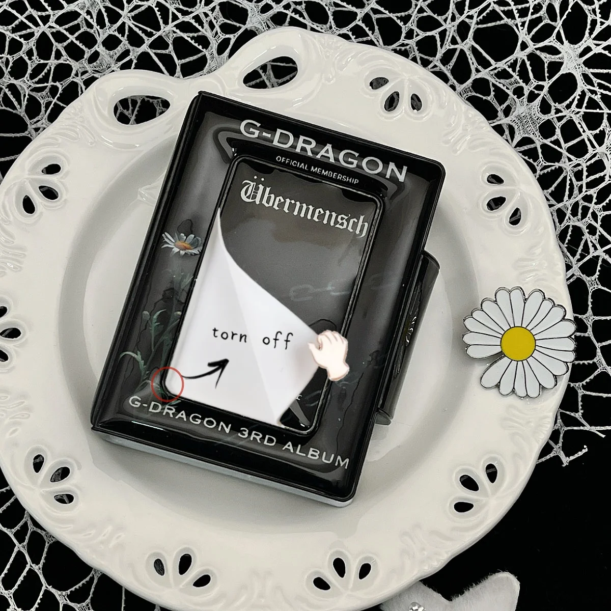 Black Daisy Gd Album Photo Card Storage Card Holder, Kpop Bright