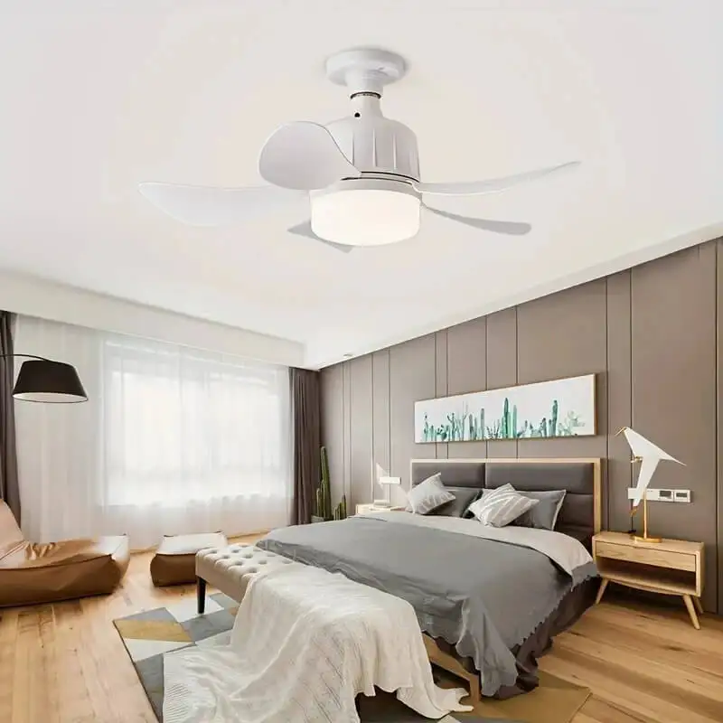 LED Ceiling Fan 17.7in Small Ceiling Fan with 3-Speeds Wireless Fans Lighting For Bedroom and Small Rooms
