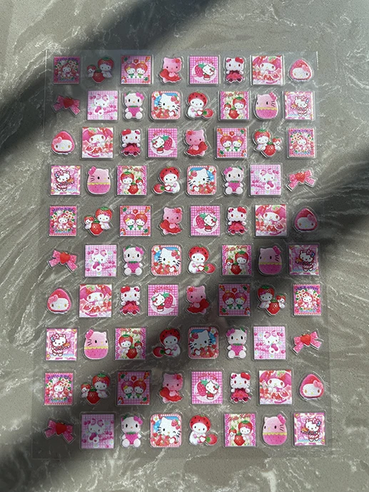 1pcs Pvc 미니 헬로키티 문구 스티커 네일 아트 방수 장식 노트북 병 상자 전화 케이스 키보드 친구 선물