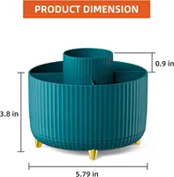 5 Compartments 360-Degree Rotating Pen Holder, Multi-Purpose Desk Organizer Caddy, Desktop Storage for Office Home & Art Supplie 5