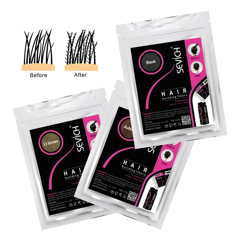 Sevich 50g Hair Building Fiber Powder 10 Colors Keratin Hair Regrowth Fiber Thickening Refill Hair Loss Hair Extension Products