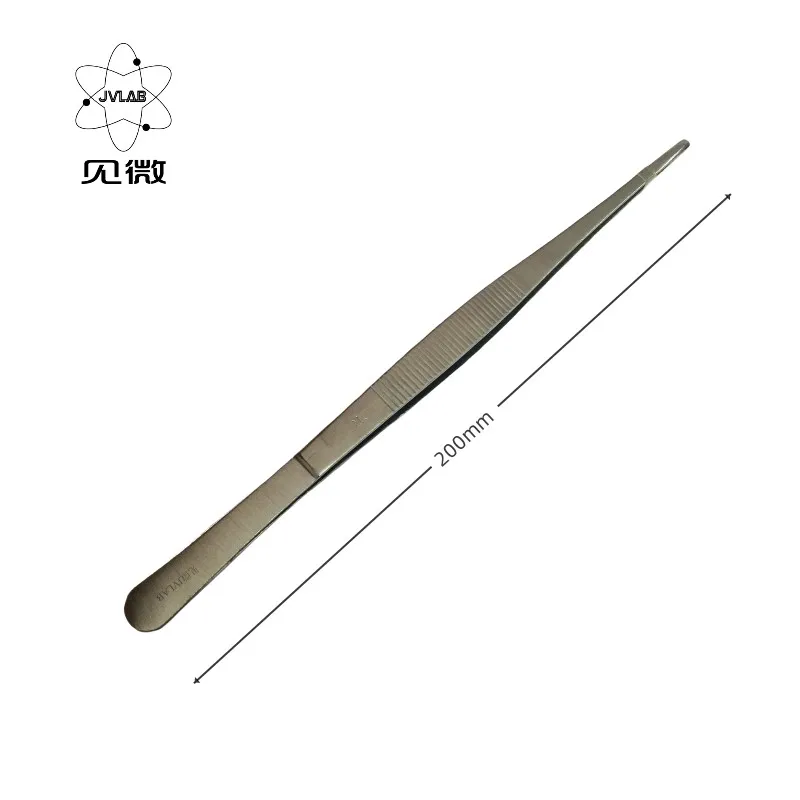 Stainless Steel Tweezers 20 cm Surgical Home Organization Tissue Forceps Heat Resistant Medical Dressing Forceps Hook 1*2