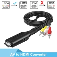 Composite AV/RCA CVBS to HDMI Cable Adapter (Male) 1080P Video Audio Converter Mini AV2HDMI Adapter Converter Box PAL/NTSC