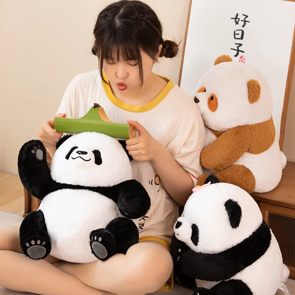 

1330CM Lovely Fatty Panda Plush Toy Stuffed Rare Animals Doll Cute Huahua Menglan Brown Panda Bear Soft Gifts Toys for Children