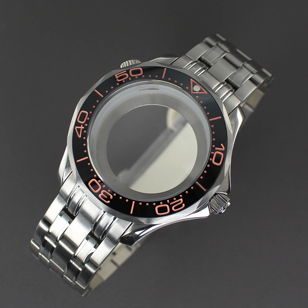 41 mm wasserdichtes Herren-Uhrengehäuse, Stahlarmband für Seahorse-Gehäuse, NH35, NH36, NH38, NH70, NH72, Uhrwerk, 31 mm Zifferblatt, Uhrenzubehör – Detail 3