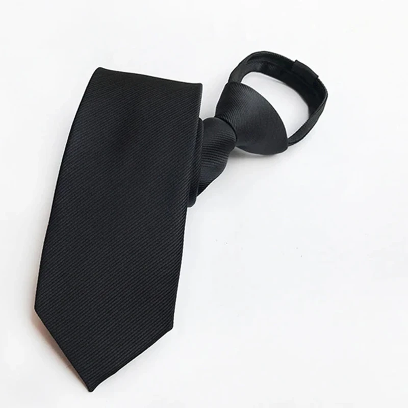 8cm Width Pre-tied Zipper Neck Tie Striped Polka Dots Neckties For Men Corbatas Gravata Slim Suits Jacquard Cravat Tie neck tie