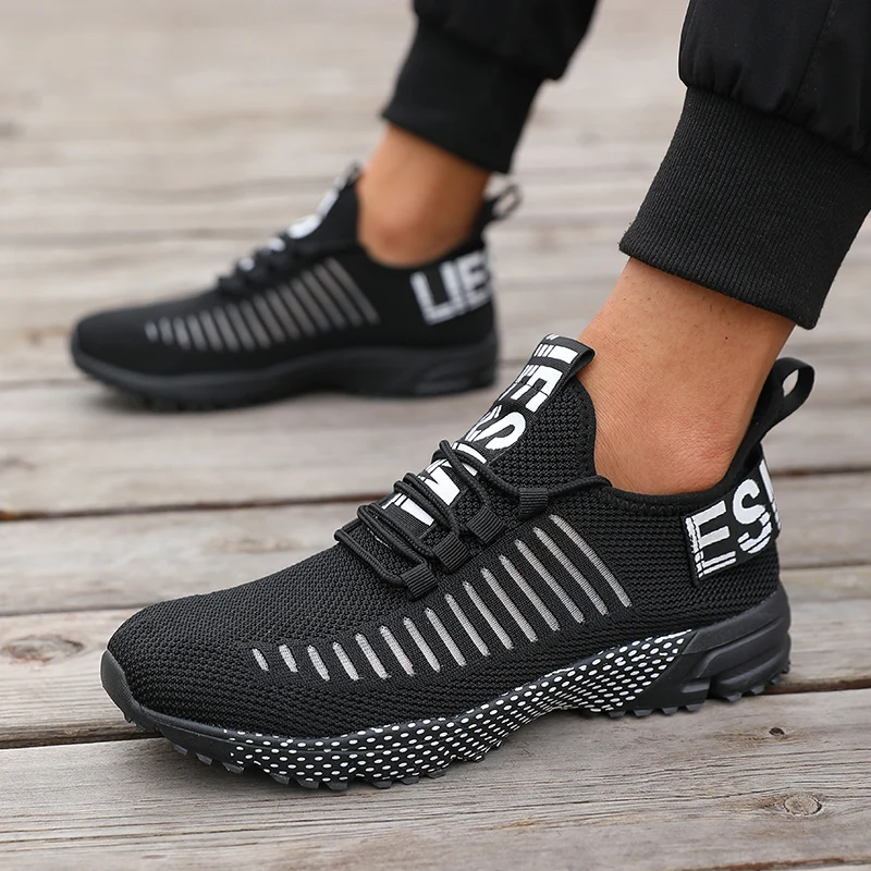 Men's Leisure Sneakers Summer Platform Anti Slip Jogging Shock-absorbing Training Strap Mesh Breathable Hiking Tenis Masculino