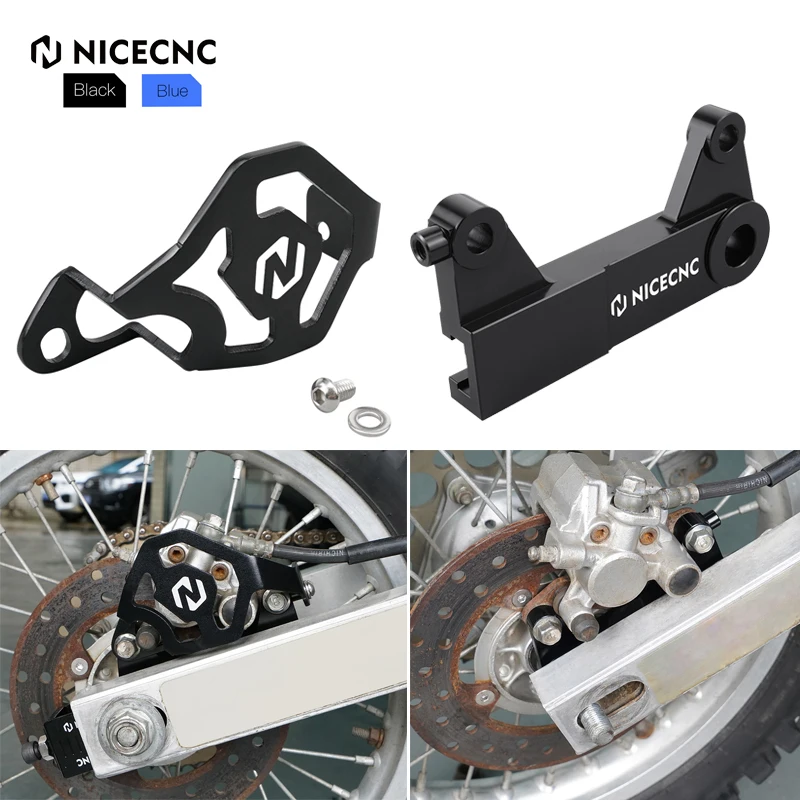 

NICECNC For Yamaha YZ85 2002-2018 YZ80 1993-2001 Rear Brake Caliper Bracket & Rear Brake Caliper Guard Protector Billet Aluminum