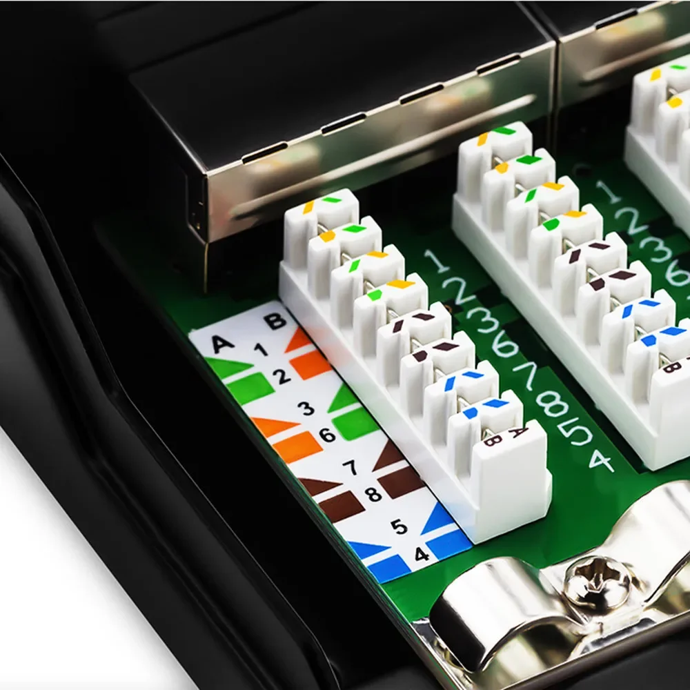Painel de Remendo Protegido Completo do Adaptador de Rede Rj45 Cat6 Cat6a 12-port Mini Desktop Wall Mounted Keystone Jack Módulo de Rede - Imagem 3