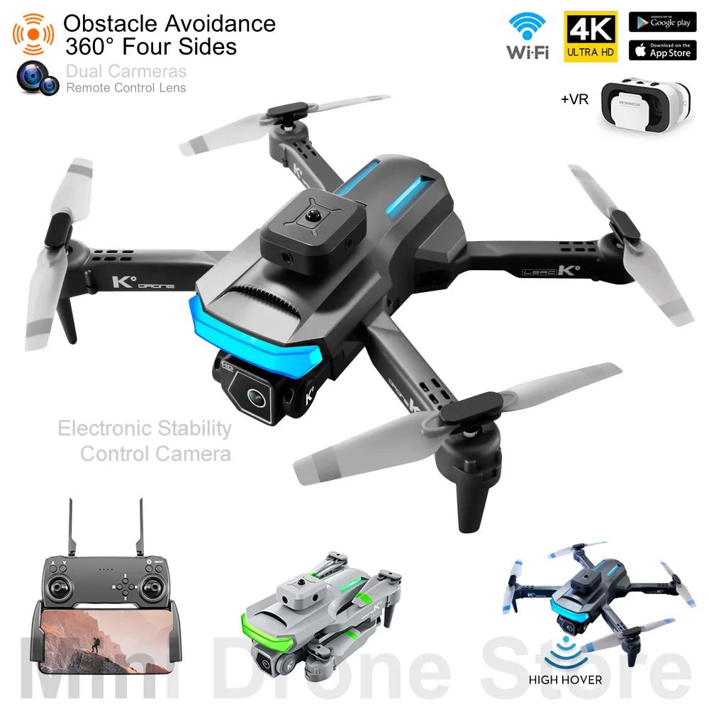 Xt5 Rc Elicotteri Regali Giocattolo Mini Drone 4K Vr Evitamento Ostacoli Quadricottero Pieghevole Con Telecamera Di Controllo Elettrico Ritorno Gratui