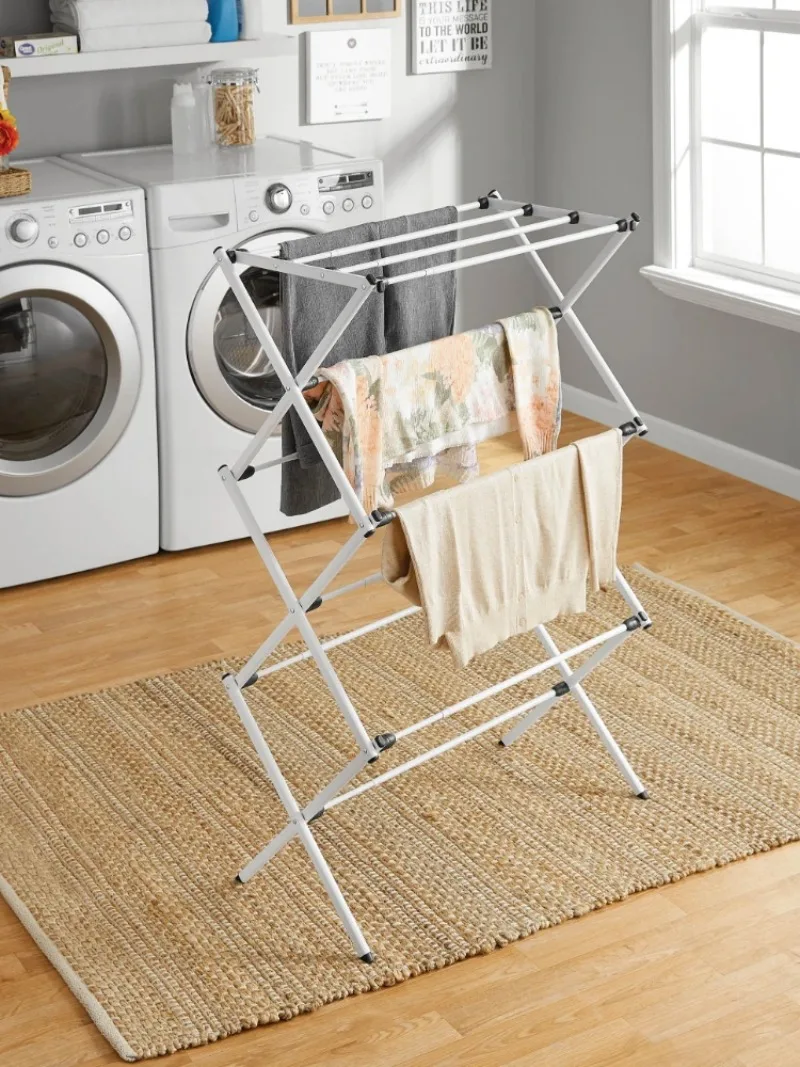 

Expandable Steel Laundry Drying Rack, White clothes hanger
