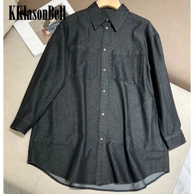 

1.16 KKlasonBell High Quality Thin Cotton Denim Shirt Women