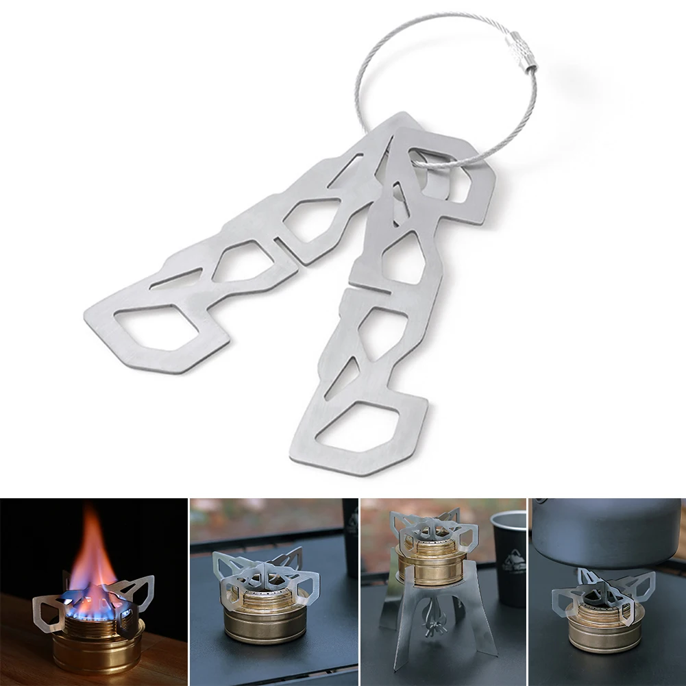 Outdoor Alcohol Stove Stand Rack Stainless Steel Camping Stove Cookware
