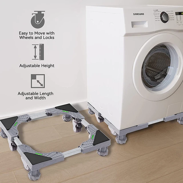 Support mobile universel pour machine à laver, base réglable pour sèche- linge, chariot de sol pour réfrigérateur - AliExpress