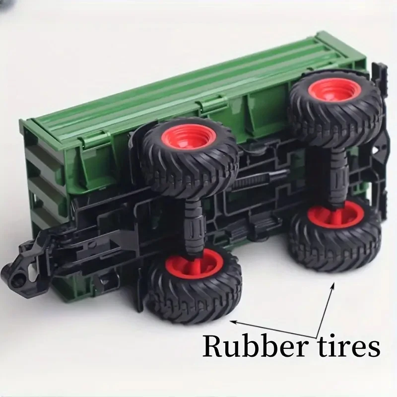 16,5 Zoll/42 cm großes Bauernhof-Traktor-Spielzeug mit Anhänger, realistisches Bauernhof-Traktor-Set als Weihnachts- und Geburtstagsgeschenk – Detail 1