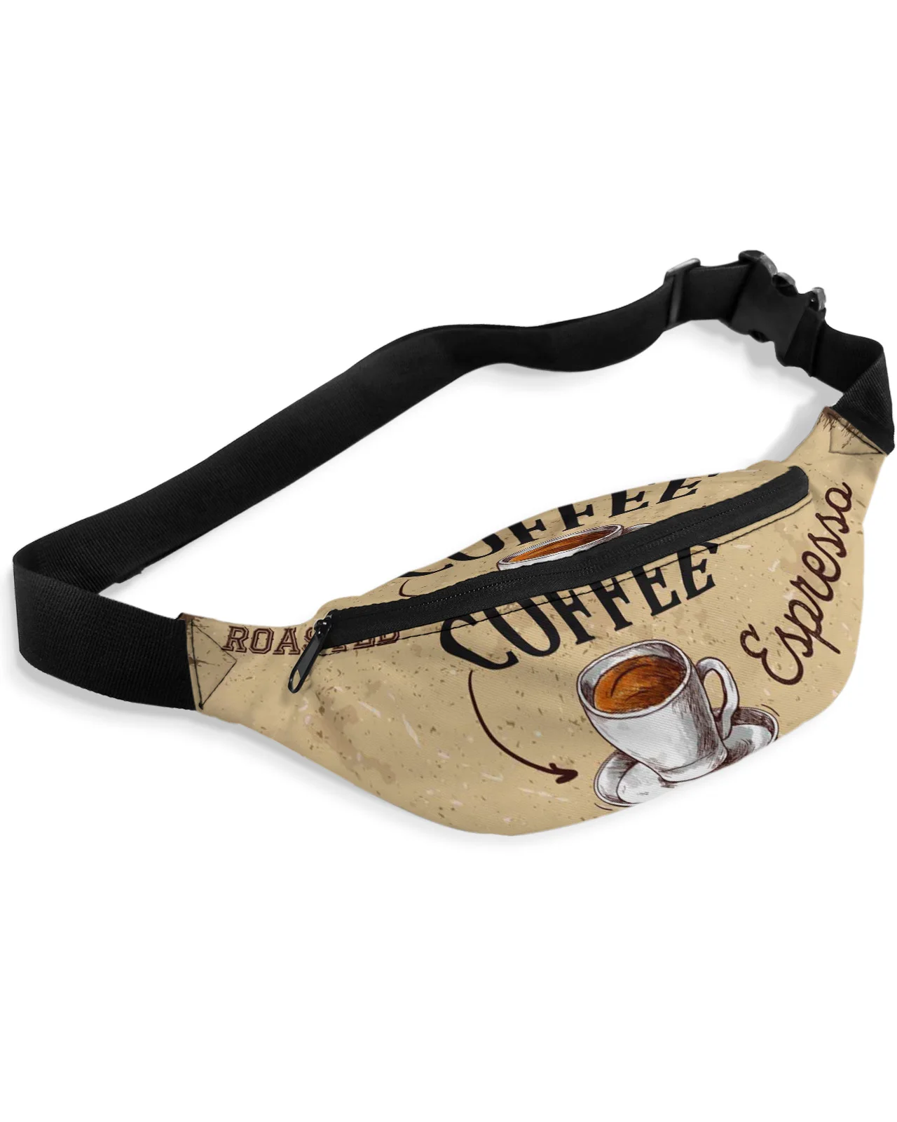 

Coffee Retro Style Waist Packs Shoulder Bag Unisex Messenger Bag Casual Fashion Fanny Pack for Women