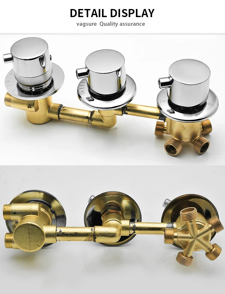 Thermostatische Duscharmatur mit Temperaturregelung, Duschraum-Mischer mit Schraubgewinde, 2/3/4/5-Wege-Umsteller – Detail 9