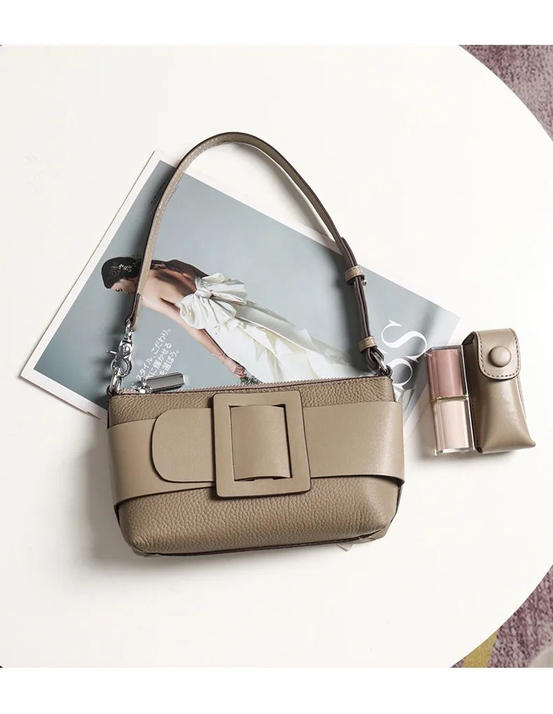 New fashion high-grade messenger bag fashion leather handbag match all niche ins design underarm Women's shoulder bags